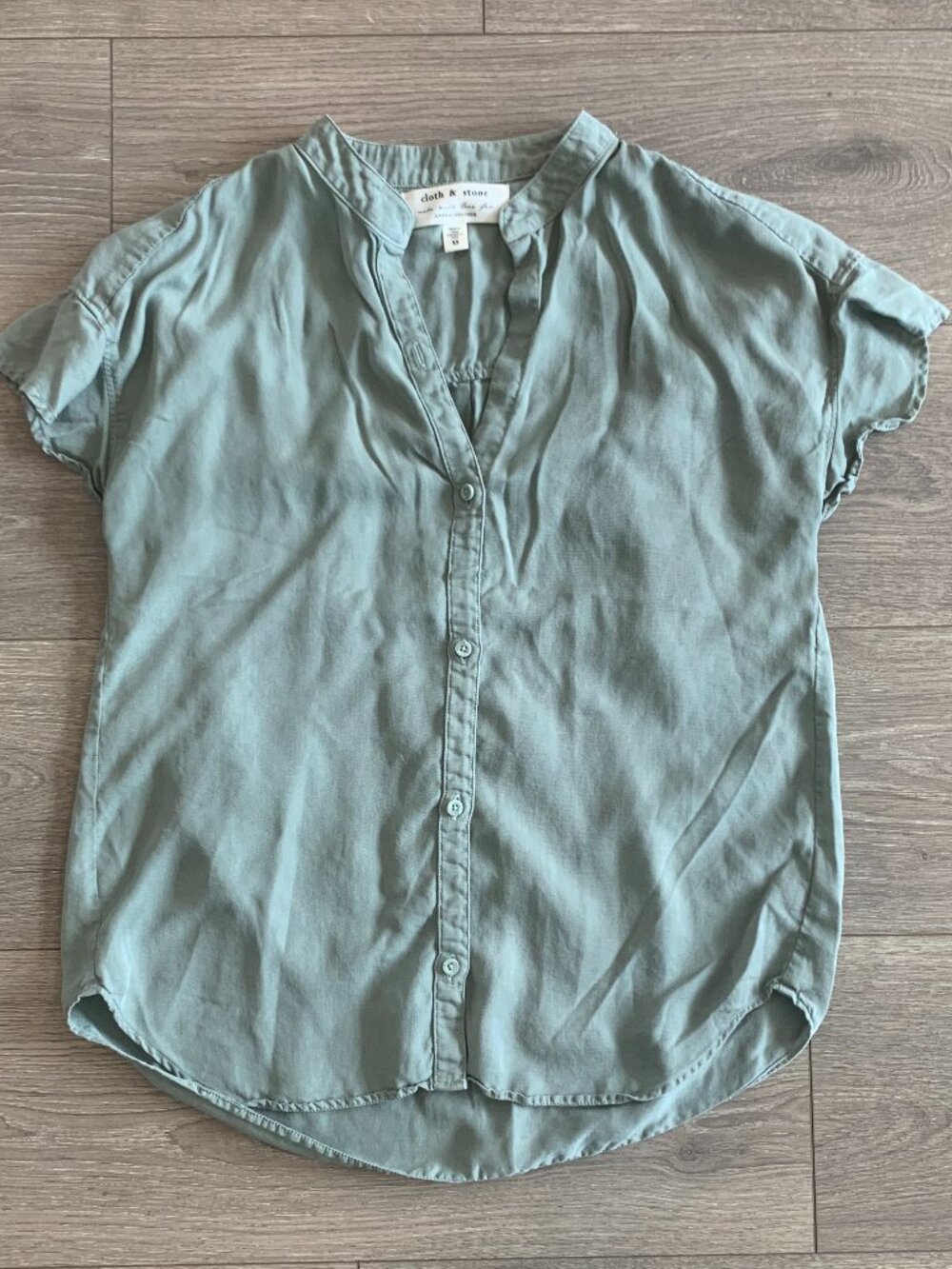 Anthropologie Cloth & Stone Olive Green Shirt XS EUC